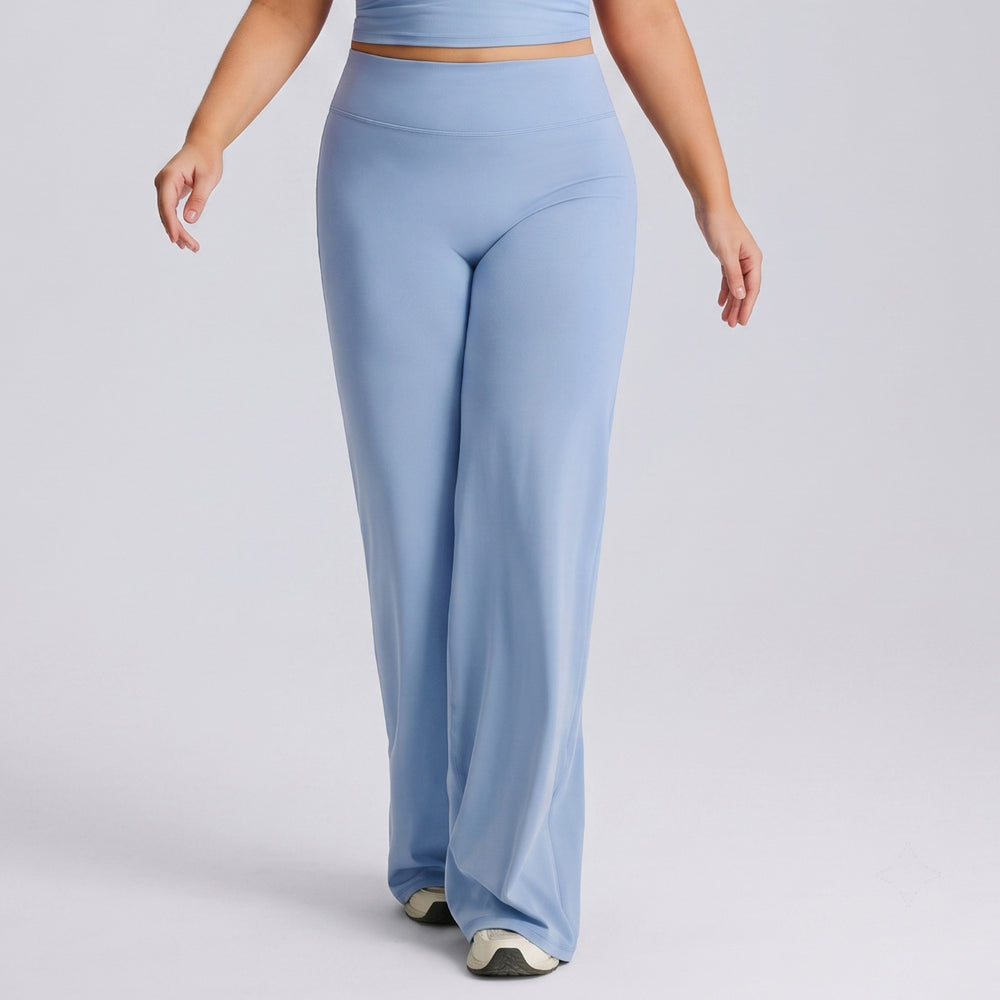 European and american plus size straight leg yoga pants - high waist, slimming, loose fit, women's casual versatile flare leggings for fitness