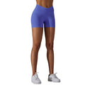 fashion seamless knitting breathable pure color cross waist peach butt yoga shorts running fitness three-quarter pants women