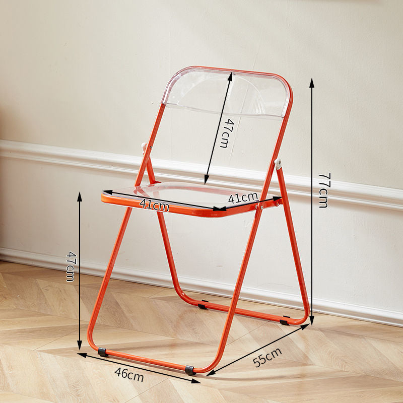 Casual foldable chair transparent crystal photo chair scandinavian acrylic fashion popular makeup stool backrest dining chair