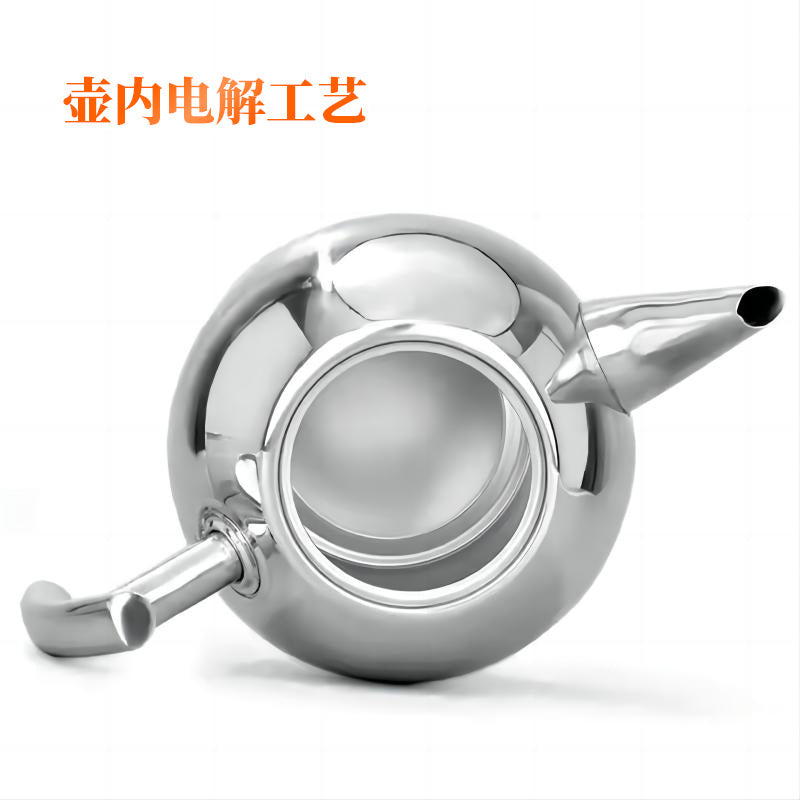 Manufacturer wholesale stainless steel olive pot bright silver bead teapot with strainer teapot gift box cold water pot