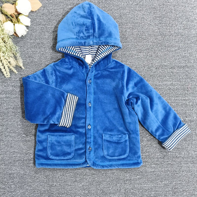 Export original girlfall and winter velvet cotton coat wholesale in stock style hooded thickened cotton jacket baby heattechoutwear