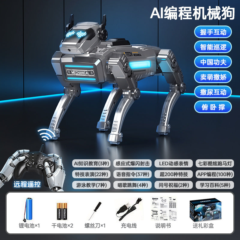 New ai smart robot dog - tech programming mechanical dog - kids' toy - boy's robot - remote control - birthday gift