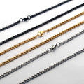 Titanium steel square pearl necklace jewelry chain - versatile chain for women, wholesale diy accessories, european and american style for men
