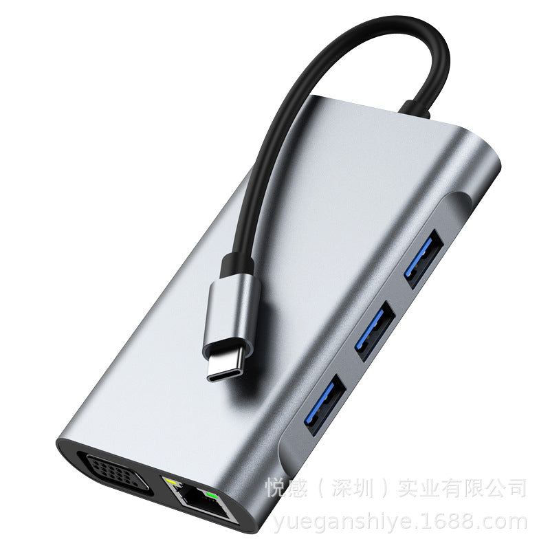 new product multi-screen simultaneous display and different display mst converter type-c docking station dual high-definition eight-in-one docking station