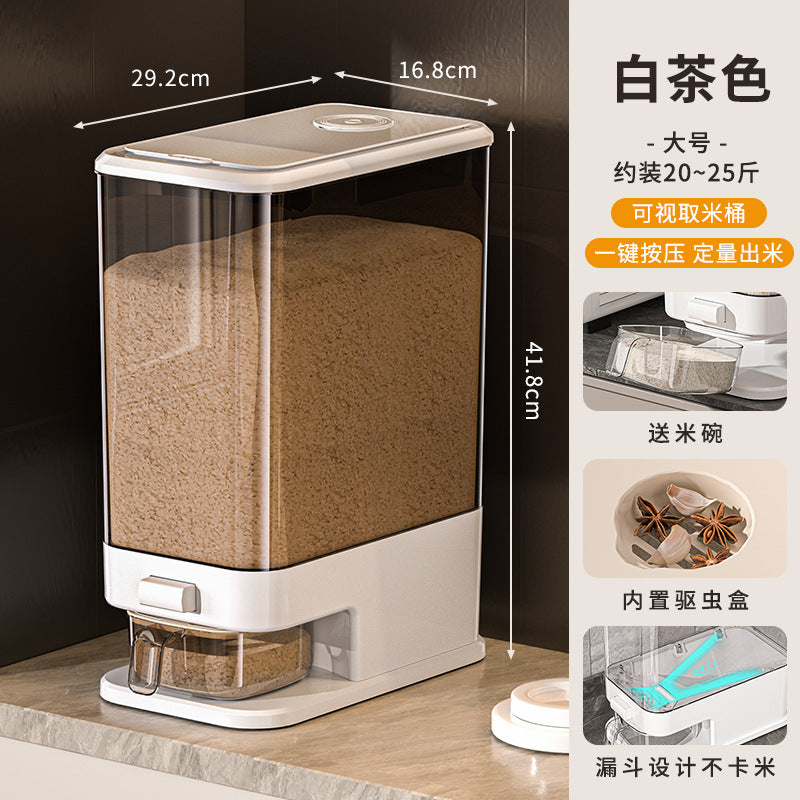 Press-type rice bucket Household insect-proof and moisture-proof sealed grain storage bucket Food grade rice box Noodle bucket Rice noodle storage container