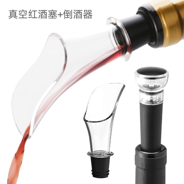 Vacuum wine stopper, silicone sealing cap, wine stopper, champagne wine bottle stopper, lid, pour dispenser, wine set