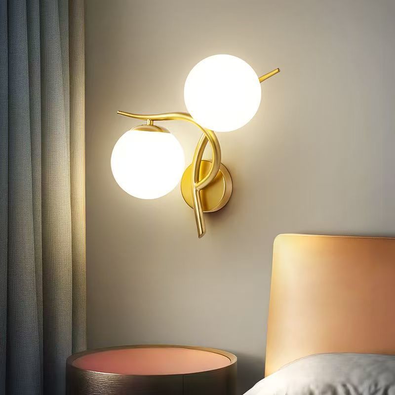Artistic bedside wall lamp staircase balcony led wall sconce bedroom bedside light double head living room aisle room wall light