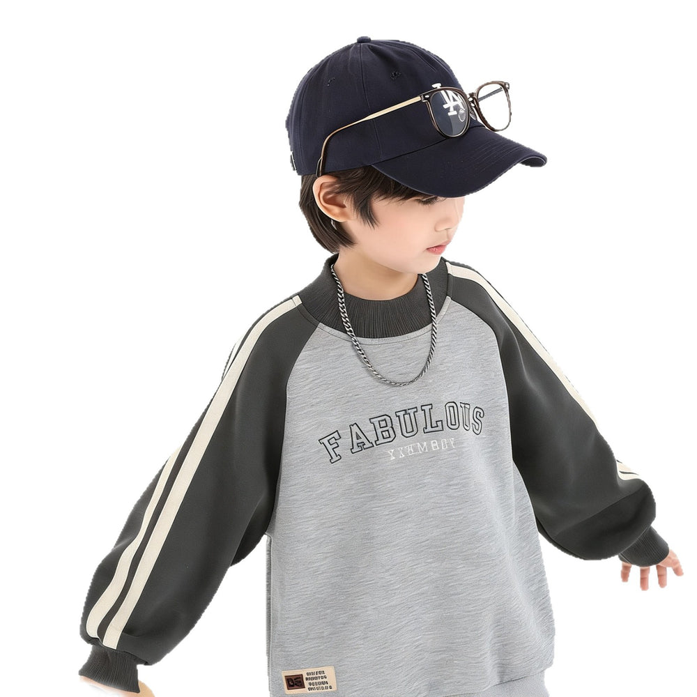 Men's spring and autumn outfit set  spring collection kids' clothing sportswear autumn style teenager spring sweatshirt boy's top