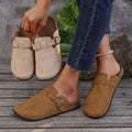 retro birkenstock shoes 2025 spring outwear fishing thick solenon-slip toe-cap half slippers women's soft bottom loafers