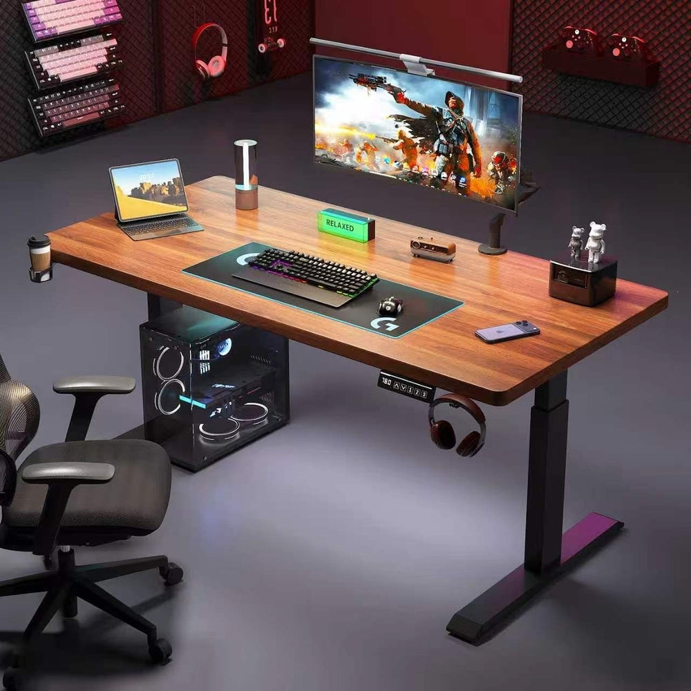 Electric adjustable height carbon fiber computer desk - desktop gaming desk - height adjustable office table
