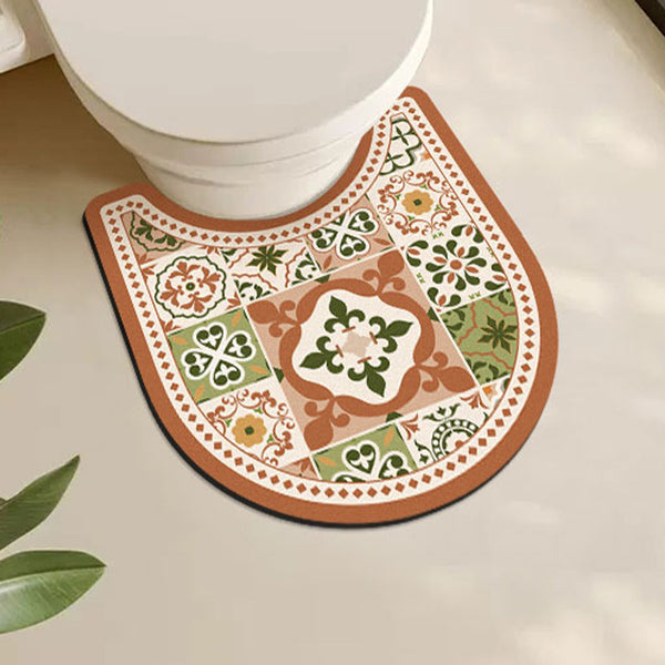 Toilet u-shaped mat, sink, non-slip floor mat, diatom mud absorbent mat, French medieval foot mat, bathroom carpet