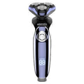 Smart digital display 4-in-1 electric shaver set - black, home use, full body washable, grooming razor with triple blade heads