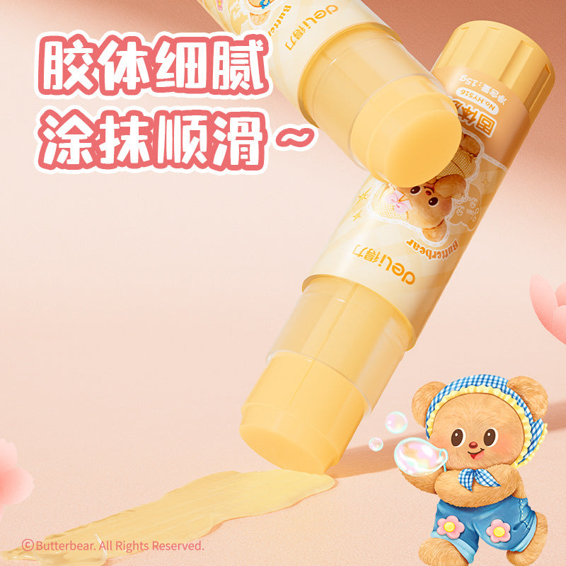 Deli butter bear solid glue student cartoon handmade glue high viscosity glue stick office solid glue wholesale