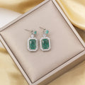 Tz-8235 silver sea blue earrings