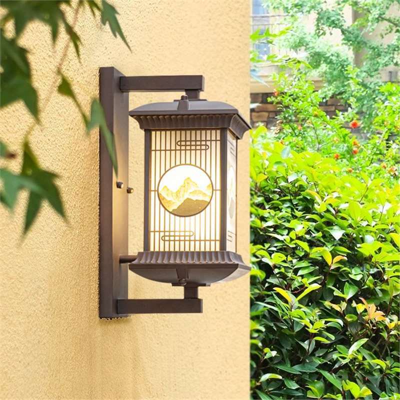 Outdoor wall light waterproof courtyard villa porch pillar lamp balcony aisle new chinese style wall lamp led gate light