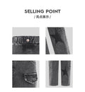 kidsjeansfashion style star printing large flap pocket pants gray girl loose pants cool children's clothing pants