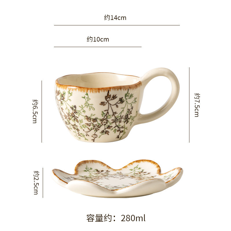 European retro irregular ceramic bowl, plate, and dish set - stylish, high-value tableware for restaurants and home use, rustic farmhouse ceramic dinnerware set