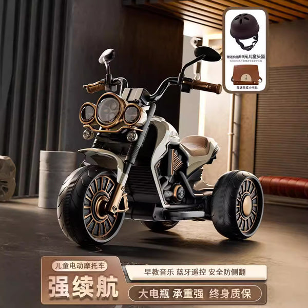 Children's electric motorcycle can sit music baby tricycle 1-3-6 years old male and female remote control car child battery
