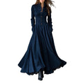European and american cross-border  independent station french retro high-end faux suede lace trim patchwork shirt dress
