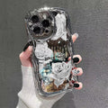 Trendy silver electroplated rose phone case for iphone 17 pro, apple 16 electroplated shockproof soft case - women's style