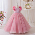 Girls' dresses  new collection: beaded birthday, piano recital, flower girl, runway performance, mesh princess dress for girls (sizes for mid-to-large children)