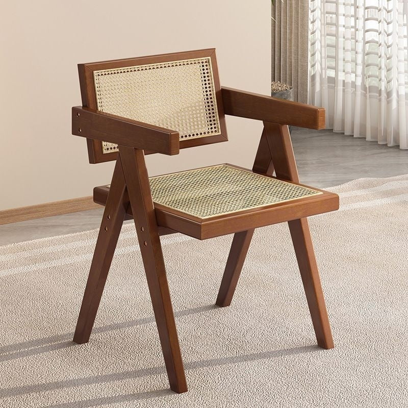 Scandinavian solid wood for home rattan balcony dining chair stool backrest b&b casualcasual rattan chair chandigarh chair