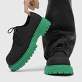 Shoes niche style design ins style casual leather shoes men's high-end sense of heighteningthick sole color matching mickey big toe derby shoes