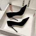 Black stiletto heels for women, pointed toe, spring 2024 new arrival, elegant dress shoes, professional commute, comfortable work shoes