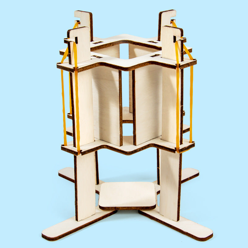 Scientific experiment DIY shock absorber model technology small production rubber band elastic deformation children's educational toy material