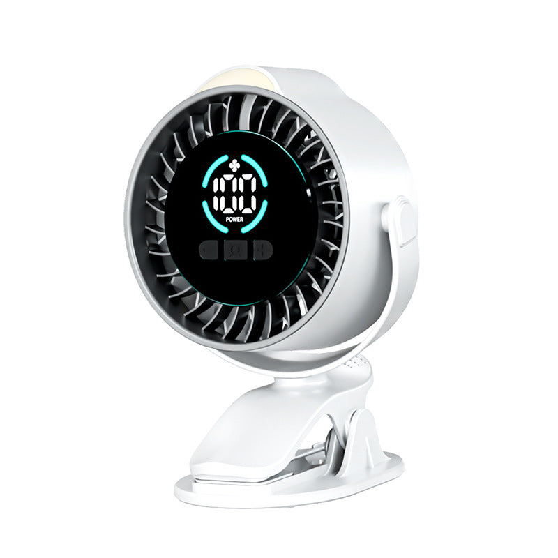 2026 new clip-on fan - silent, digital display, usb rechargeable desktop fan for office, stroller, and table use