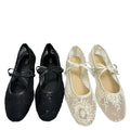 Za2025 gentle fairy style mary jane shoes 2025 spring french elegance cut outlace flats sandals