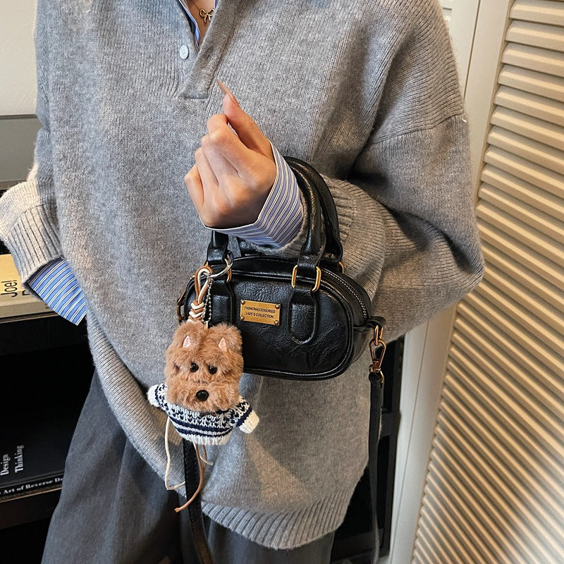 bowling bag for women, korean style, new niche crossbody bag, autumn and winter atmosphere handbag, work and work clothing bag