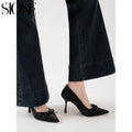 Popular women's new arrivalfrenchelegant pointed toe pumps women's stiletto heel gentle easiest for matchbows shoes tired feet outwear