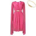 D408 belted standalone women's summer new fashion elegant v-neck cape cross-border dress