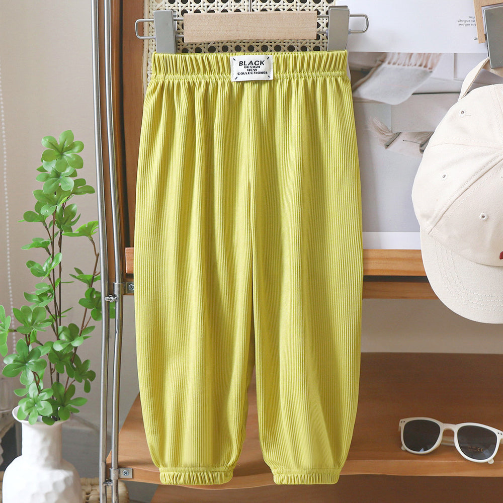 Summerkidsloose pants boys thin bloomers girls ice silk anti-pattern pants baby casual shake nine-point pants