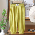 Summerkidsloose pants boys thin bloomers girls ice silk anti-pattern pants baby casual shake nine-point pants