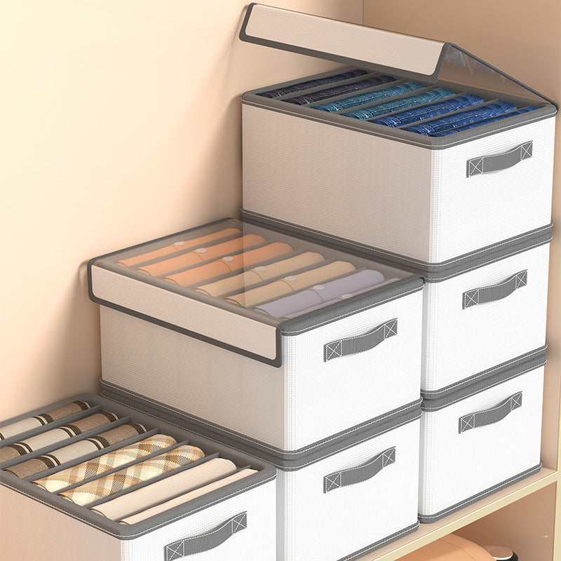Pants, clothes storage artifacts, household wardrobes, layered compartment boxes, sorting compartment boxes for clothes