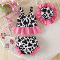 Children's clothing shein cross-border girl suit suspender tops+shorts+hat suit