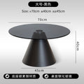 Minimalist glass coffee table - modern round/square top - simple, light luxury living room tempered glass side table