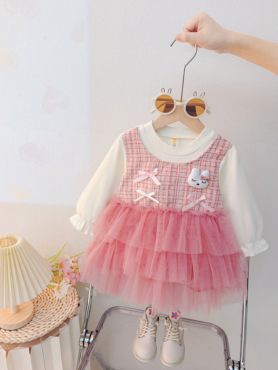 Girls' dress autumn collection  spring new style chic little girl children's princess baby dress cake gown