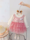 Girls' dress autumn collection  spring new style chic little girl children's princess baby dress cake gown