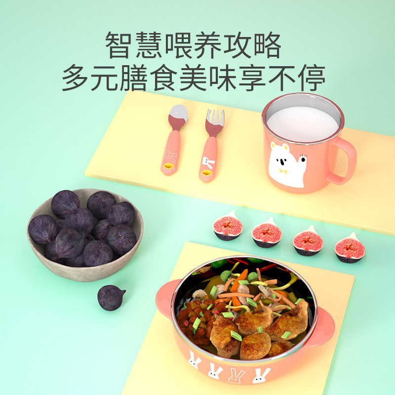 Children's tableware set, complementary food tools, baby complementary food bowl, baby complementary food spoon, thermal insulation bowl, spoon supplies, complementary food box