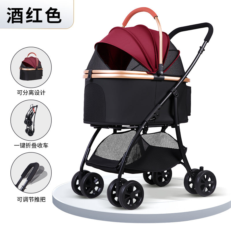 Inlair pet stroller - foldable dog and cat carrier for small breeds like poodles - lightweight pet stroller for amazon pet stores