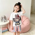 【matching family set】girls' sweet & cool pajama set - summer style, breathable short-sleeve loungewear for kids, matching family outfit, perfect for air-conditioned rooms