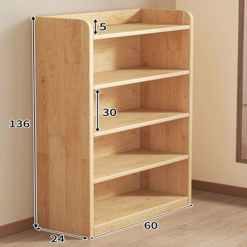 Solid wood bookshelf living room simple floor bookcase student storage rack children's home multi-layer bedroom storage cabinet