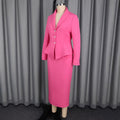 Fashionelegance suit suit deep v lapel slim tops matching hip cover skirt two-piece set