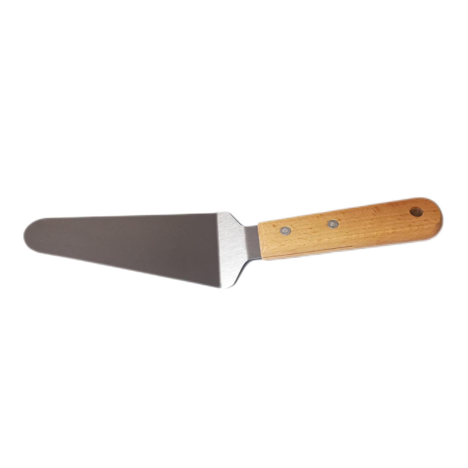 Cross-border stainless steel wooden handle frying shovel combination oblique cooking shovel iron plate steak cooking shovel pancake BBQ tool
