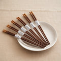[10 pairs] black walnut wood chopsticks, high-end wooden chopsticks for home use, solid wood spliced chopsticks for gifting, one chopstick per person
