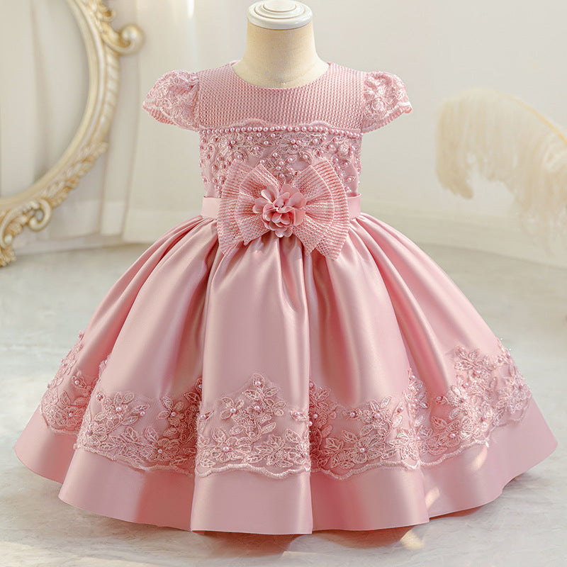 Exportnew arrival kidslace dress section cloth princess dress baby girl first birthday dress baby dress