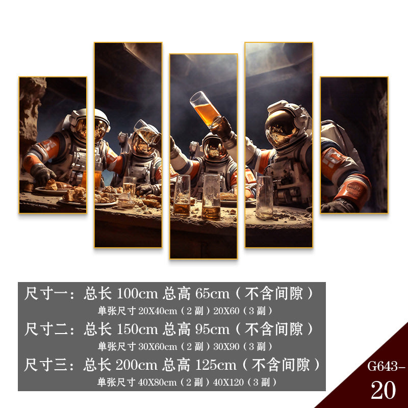 Bar wall decoration painting astronauts astronauts KTV background wall hanging painting Qingba pub nightclub box mural